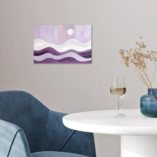 Golven - Heuvels - Abstract - Paars poster papier klein -sfeer3