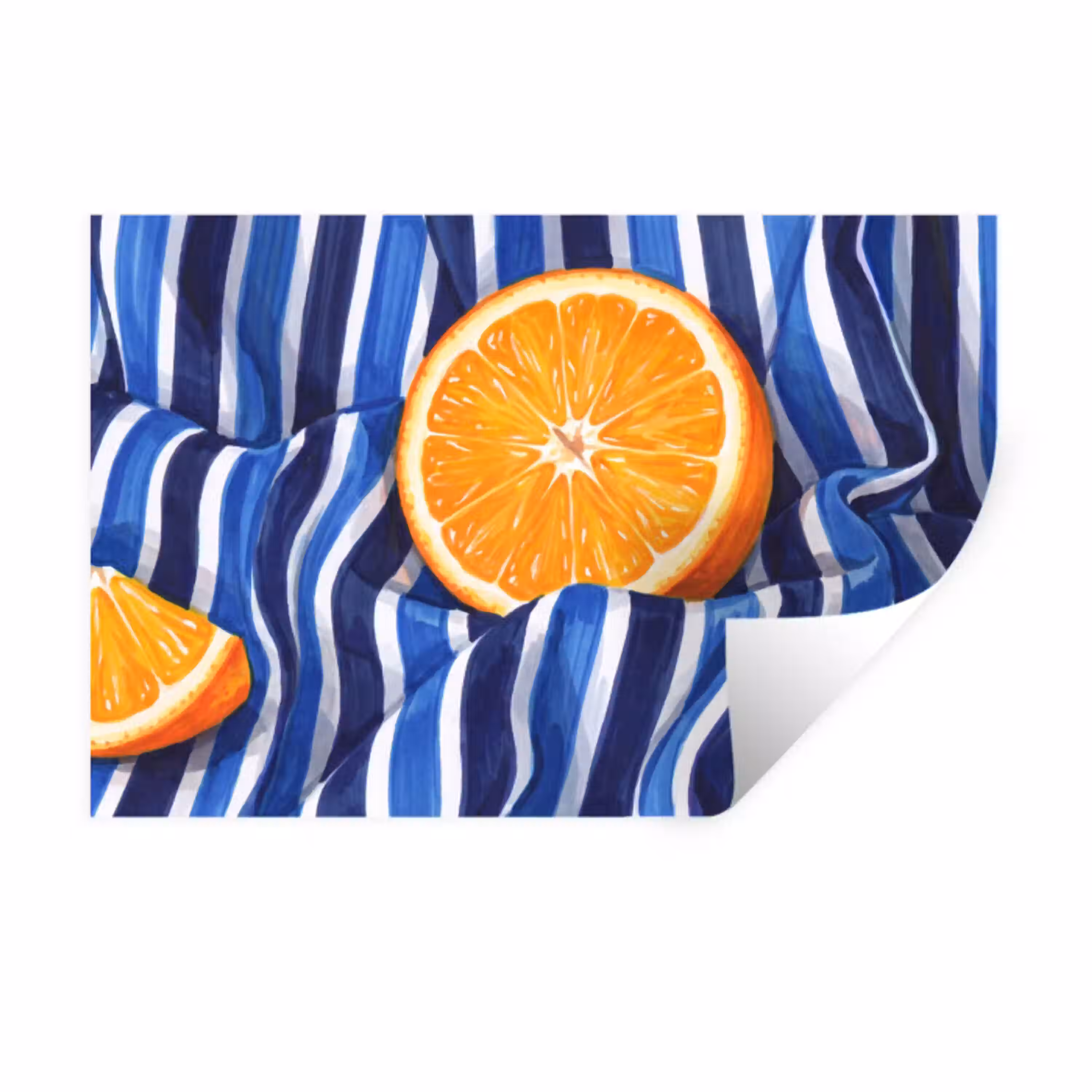 Eten - Fruit - Oranje Muursticker klein -3d