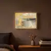Abstract - Geel - Modern - Beige Light Box met batterij (Wandlamp) middel -sfeer4