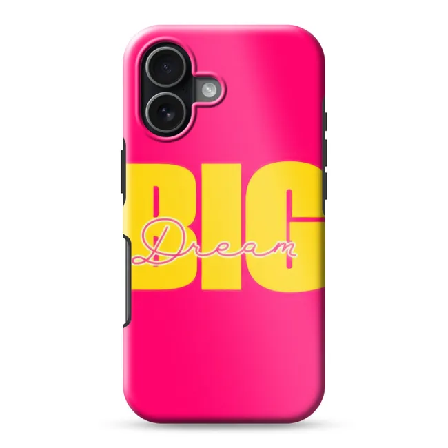 Telefoonhoesje Toughcase - Dream big - Roze - Geel - Minimalistisch
