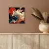 Witte vos - wolken - maan aluminium wit klein -sfeer4