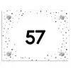 Wit met stippen - Traditioneel Naambord Rechthoek middel -3d