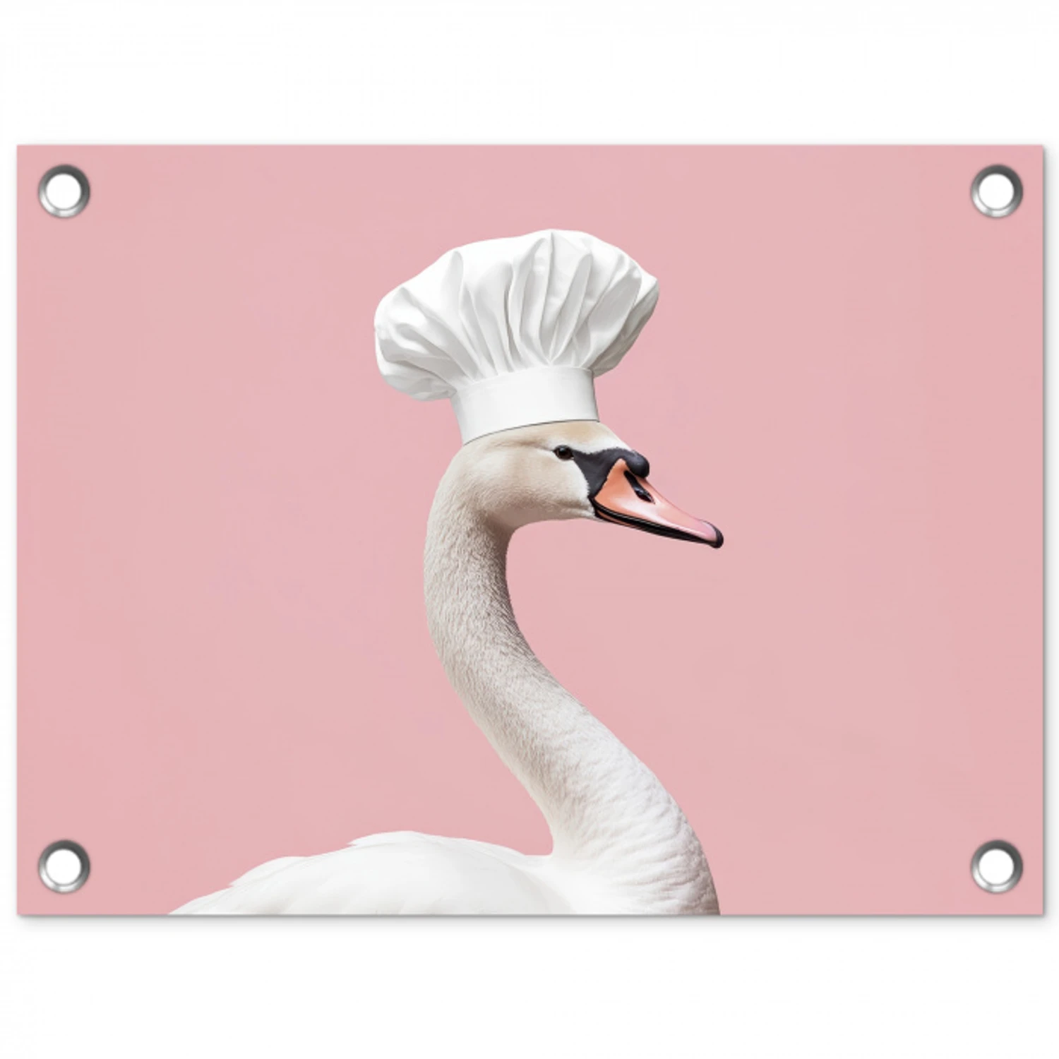 Zwaan - Koksmuts - Mooi - Klassiek tuinposter los doek klein -3d