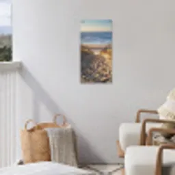 Strandpad bij Zonsondergang tuinposter los doek klein -sfeer8