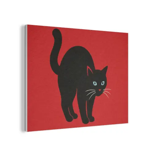 Kat - Zwart - Staart PET vilt klein -3d