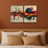 Kleurrijk - Geometrisch - Abstract - Aesthetic Canvas - Meerluiken 2 luik klein -sfeer2