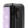 Bloemen en bladeren op paarse achtergrond NBS - Handbagage koffer - Volwassenen Unisex middel -slot