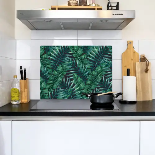 Jungle - Bladeren - Tropical Inductie beschemer met haakjes klein -sfeer2