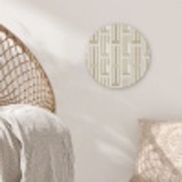 Modern - Geometrisch - Beige Akoestische PET Vilt - Rond klein 838 -sfeer4