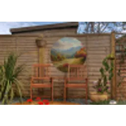 Landschap - Illustratie - Natuur Wandcirkel tuinposter met ringen klein -buiten3