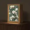 Bloemen - Takken - Wit - Klassiek Light Box met kabel (Tafellamp) klein -z3d_website