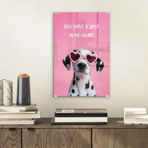 Hartjes - Hond - Valentijn - Roze plexiglas 5mm klein -sfeer1