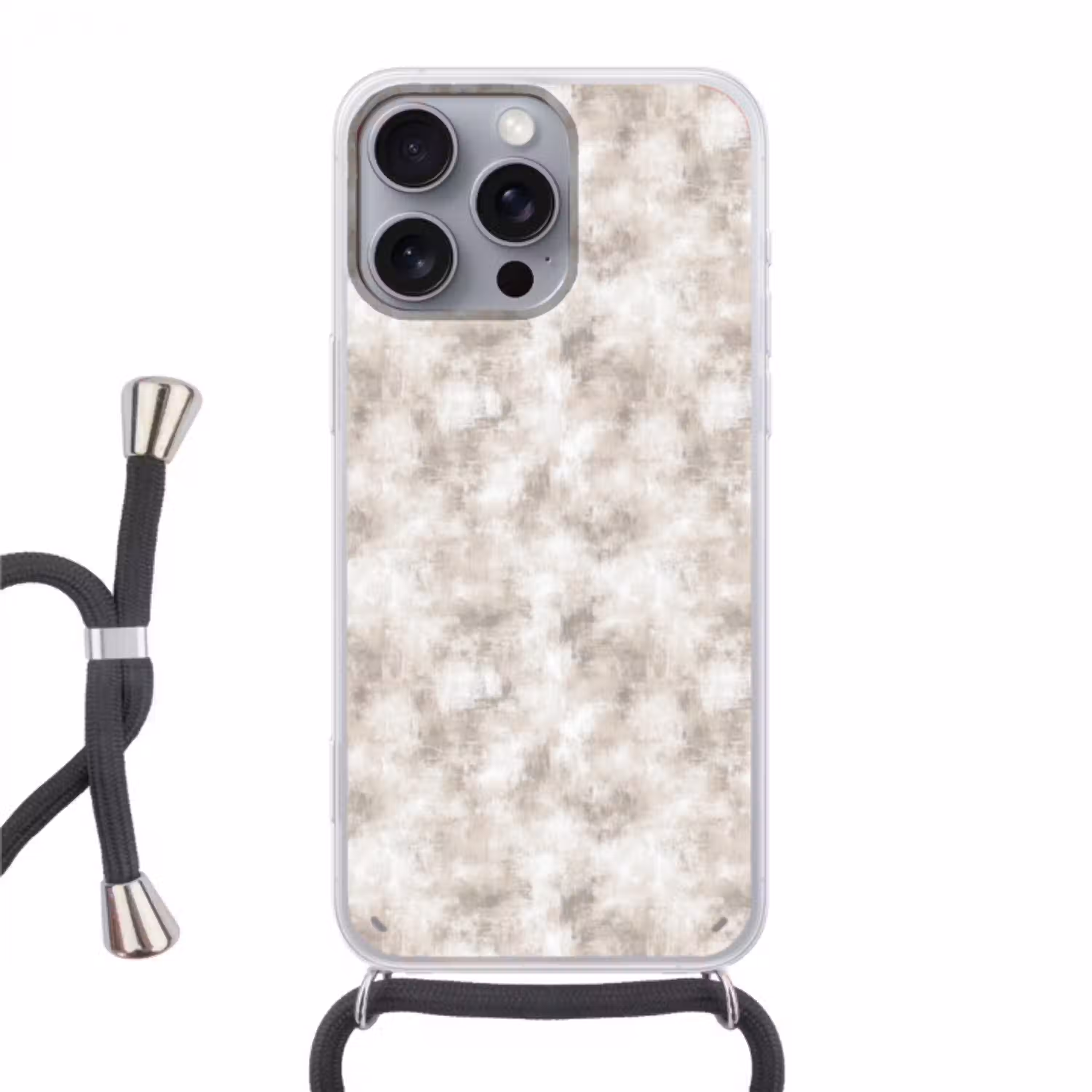Organisch - Patroon - Gemêleerd Hoesje iPhone 16 Pro Max met koord klein 804 -3d