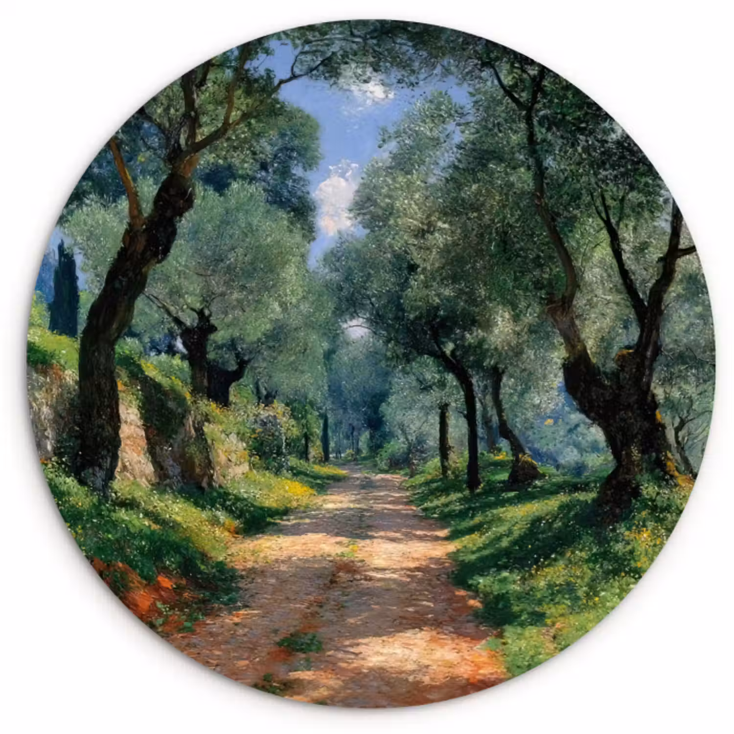 Muurcirkel glas - Pad - Bomen - Schaduw -