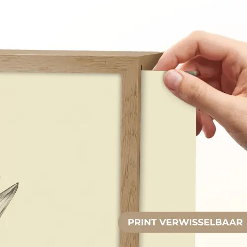 Zwart - Narcis - Illustratie Light Box met batterij (Wandlamp) middel -USP_websiteprintNL