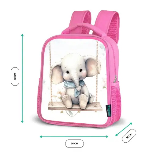 Olifant - Dier - Kinderen Kinderrugzak - Roze middel -productfoto_formaten