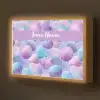 Schelpen - Paars - Blauw - Patroon Light Box met batterij (Wandlamp kind) middel -z3d_website