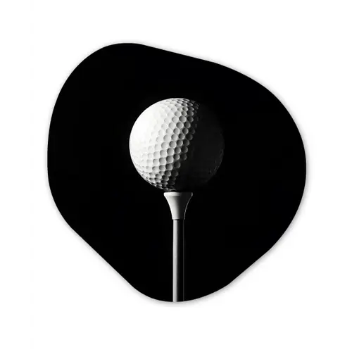 Golfbal - Minimalistisch - Wit Wandcirkel Organisch Aluminium middel -3d