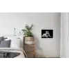 Wilde dieren - Wolf - Zwart - Wit textielposter latten blank klein -woonkamer