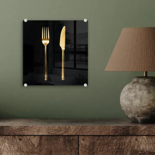 Bestek - Goud - Mes - Vork plexiglas 5mm klein -sfeer3