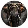Olifant - Watercolor - Wilde dieren - Luxe Wandcirkel kunststof plaat 5mm dik klein -3d