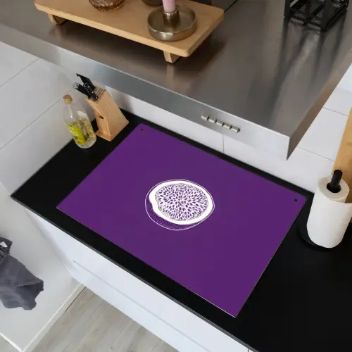Passievrucht - Zaadjes - Paars - Minimalistisch Inductie beschemer met haakjes klein -sfeer1