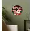 Kerstman - Rendier - Tekst - Rood - Zwart Wandcirkel kunststof plaat 5mm dik klein -sfeer3