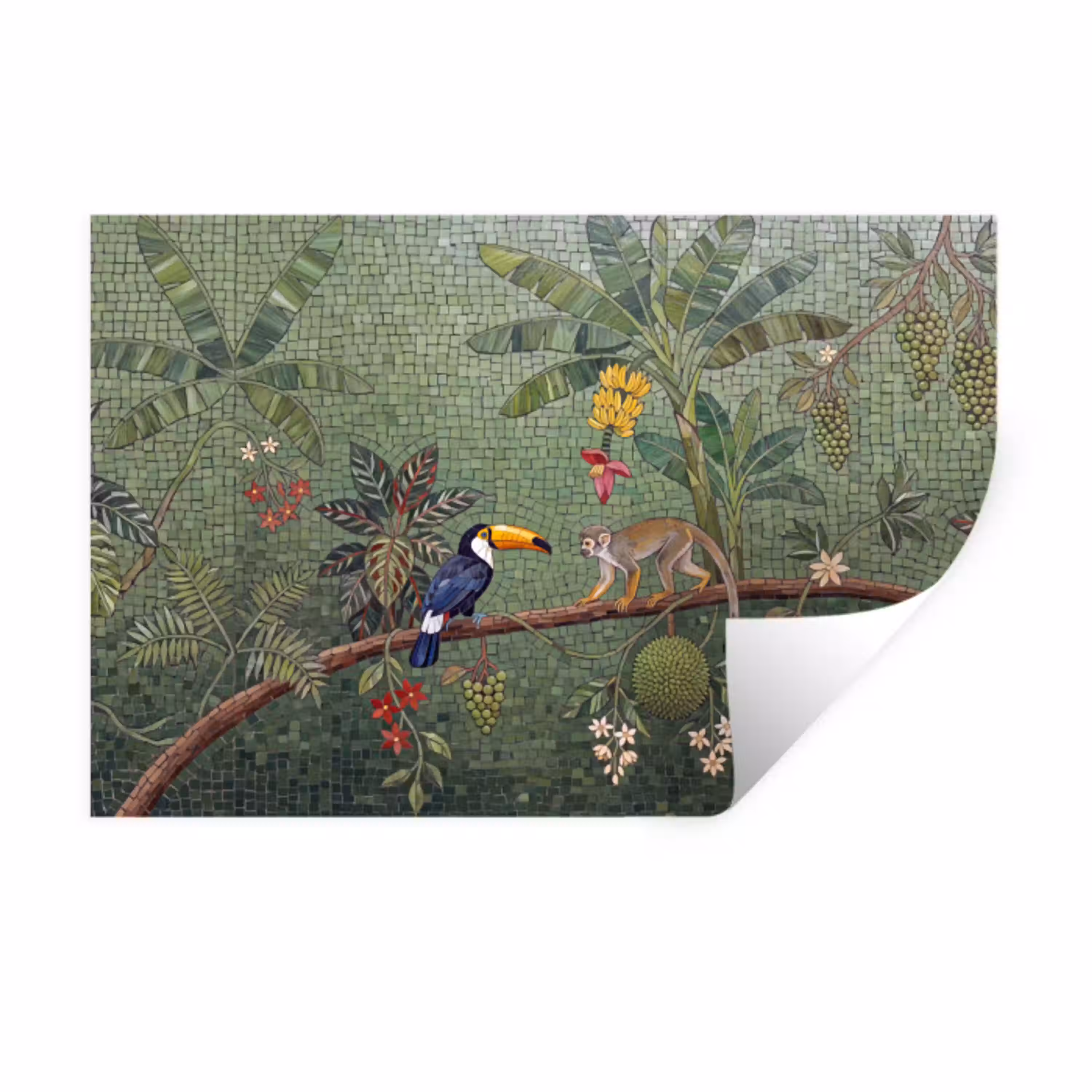 Vogel - Dier - Jungle - Mozaïek - Natuur Muursticker klein -3d