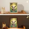 Panda - Cartoon - Bamboebos - Zwart Light Box met kabel klein -sfeer3_kind