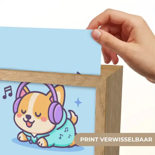 Corgi - Koptelefoon - Blauw - Muzieknoten Light Box met kabel (Kinderlampje) klein -USP_websiteprintNL