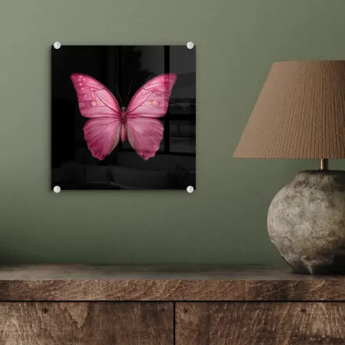 Vlinder - roze - Elegant plexiglas 5mm klein -sfeer3