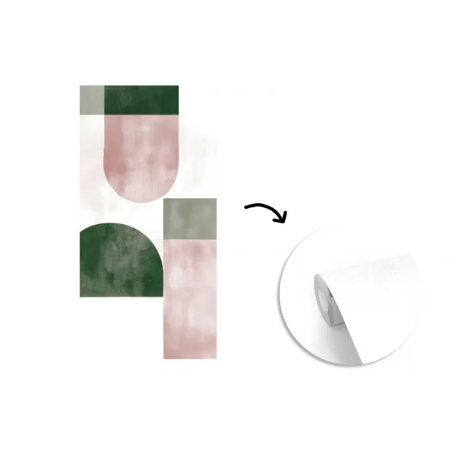 Vormen - Abstract - Cirkel - Zwart fotobehang vinyl groot -3d