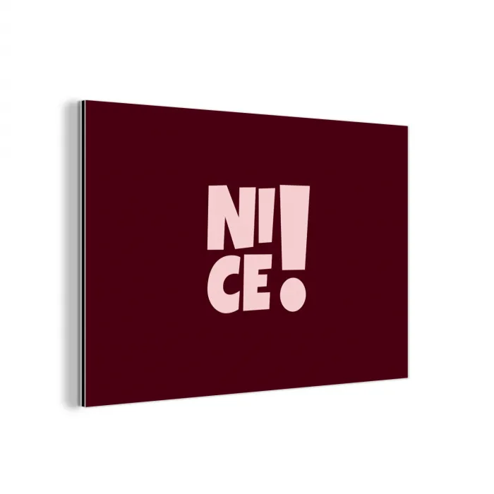 Nice - Uitroepteken - Rood aluminium wit klein -3d