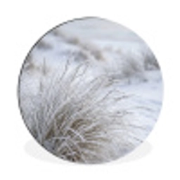 Duinen - Sneeuw - Strand - Winter - Serene Wandcirkel aluminium klein -3d
