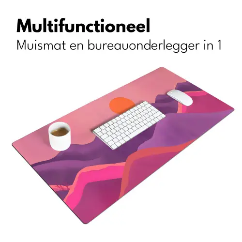Zon - Heuvels - Paars - Abstract Muismat XXL klein -sfeer4