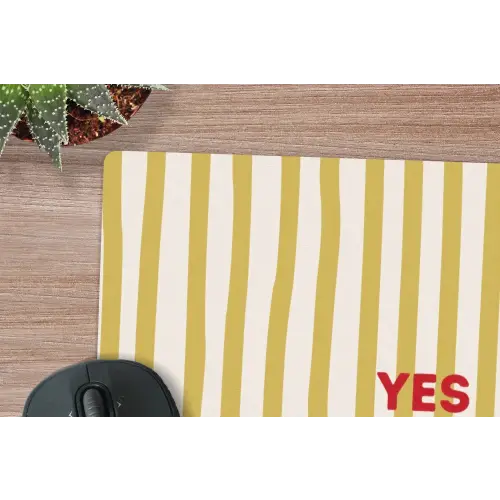 Strepen - Abstract - Yes you can - Rood muismat rubber klein -closeup