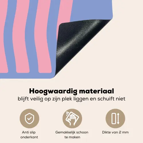 Chill - Roze - Blauw - Golvend Inductie beschemer met haakjes klein -ky-onderkant-nl