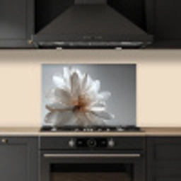 Bloem - Wit - Neutraal keuken achterwand spatscherm klein -sfeer1