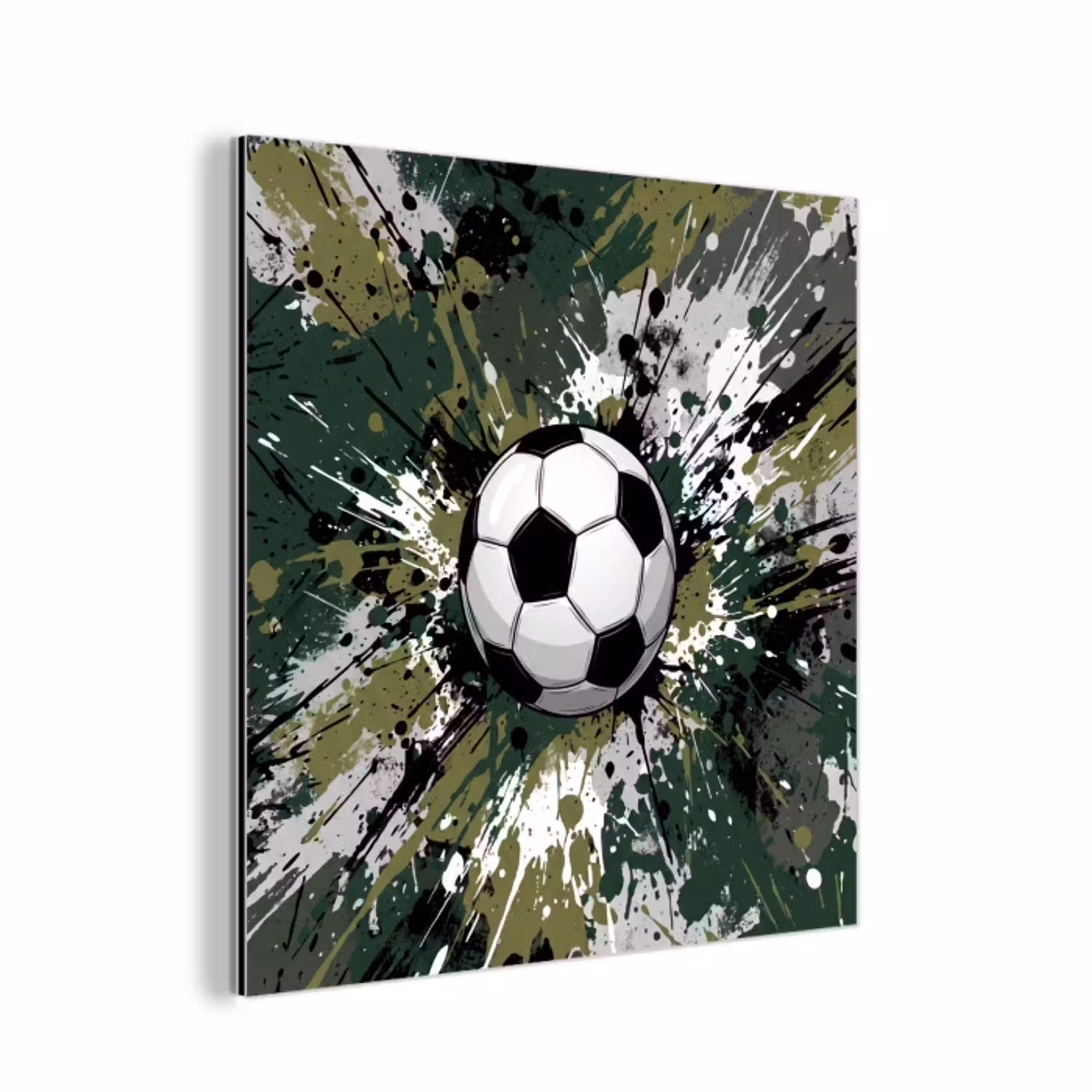 Voetbal - Verf - Spetters - Groen aluminium wit klein -3d