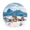 Landschap - Winter - Sneeuw Wandcirkel aluminium klein -3d