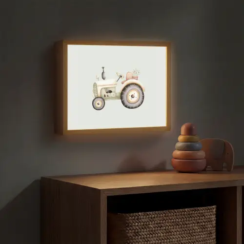 Vintage - Tractor - Pastel Light Box met batterij (Wandlamp kind) middel -sfeer5_kind