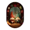 Gnooms - Kerst - Raam - Kleurrijk Wandcirkel Ovaal Forex klein -3d