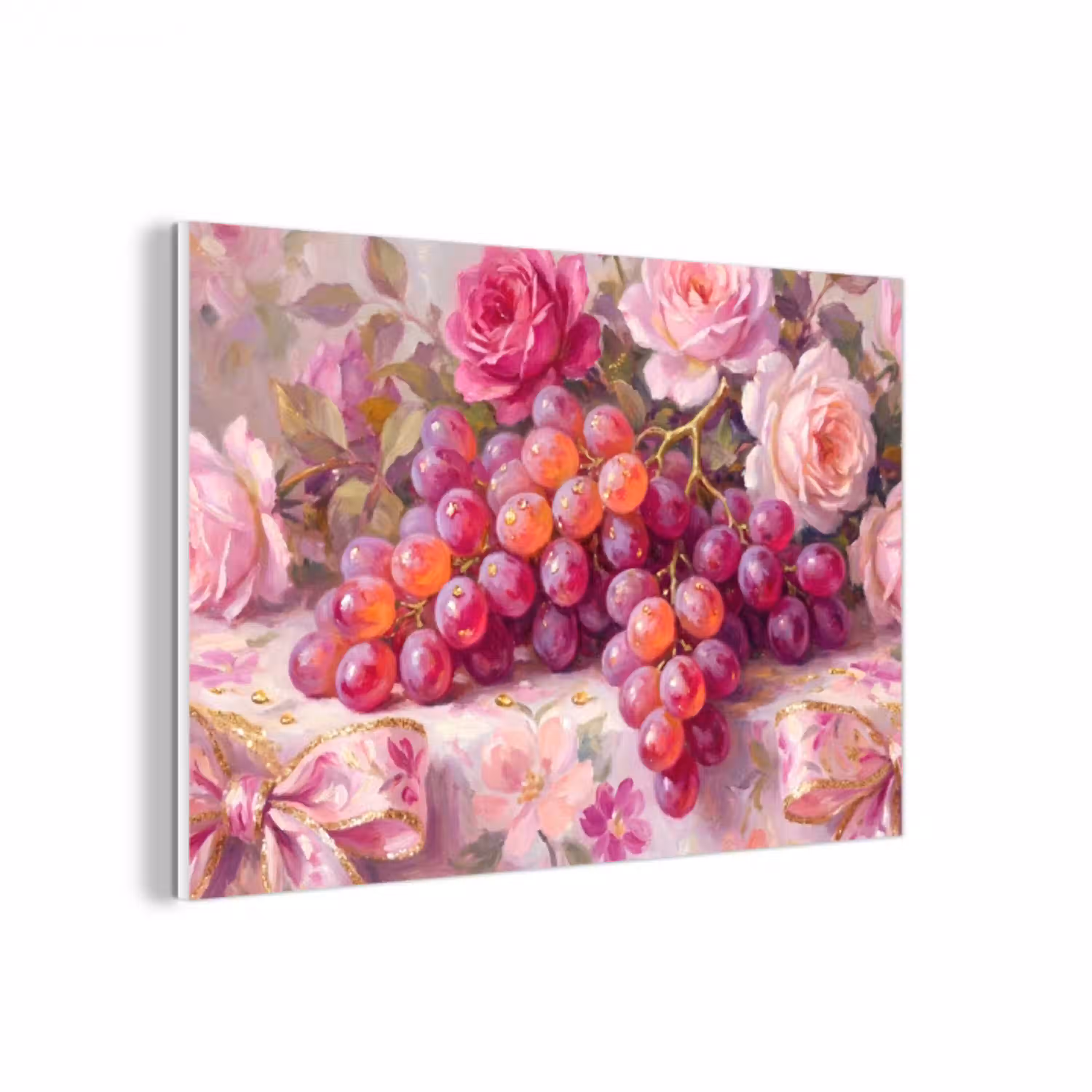 Eten - Bloemen - Stilleven - Roze - Goud forex 5mm xxl -3d