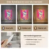 Lama - Kimono - Bloemenkrans - Felroze Light Box met kabel (Tafellamp) klein -USP_lichtkleurNL