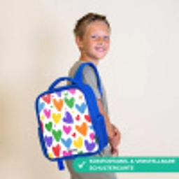 Gekleurde hartjes Kinderrugzak - Blauw middel -sfeer3_DE