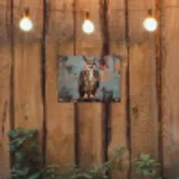 Geschilderd - Abstract - Uil - Bruin tuinposter los doek klein -sfeer1