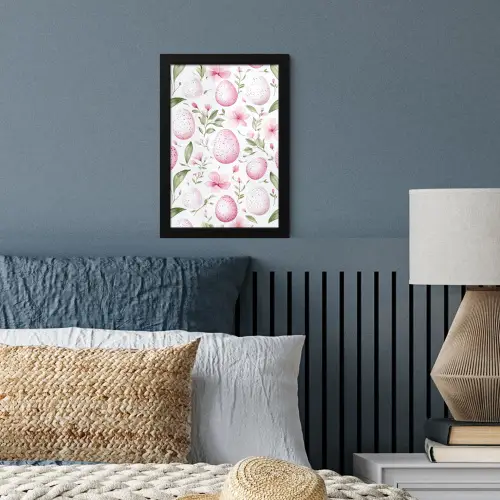 Patroon - Eieren - Roze - Pasen fotolijst zwart zonder passe partout klein -sfeer3