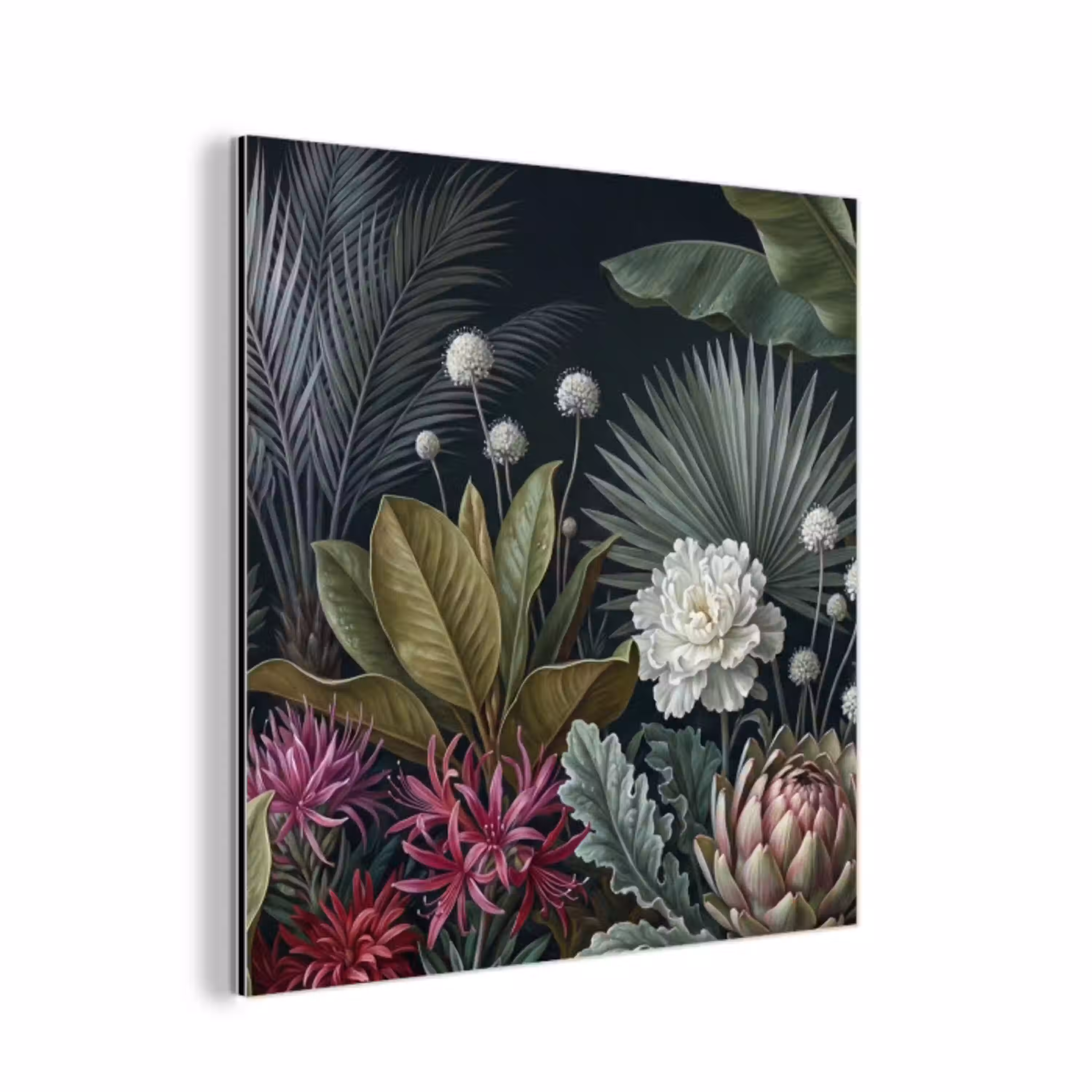 Planten - Tropisch - Botanisch - Donker - Groen aluminium wit klein -3d