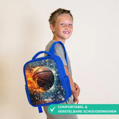 Bruisende basketbal Kinderrugzak - Blauw middel -sfeer3_NL