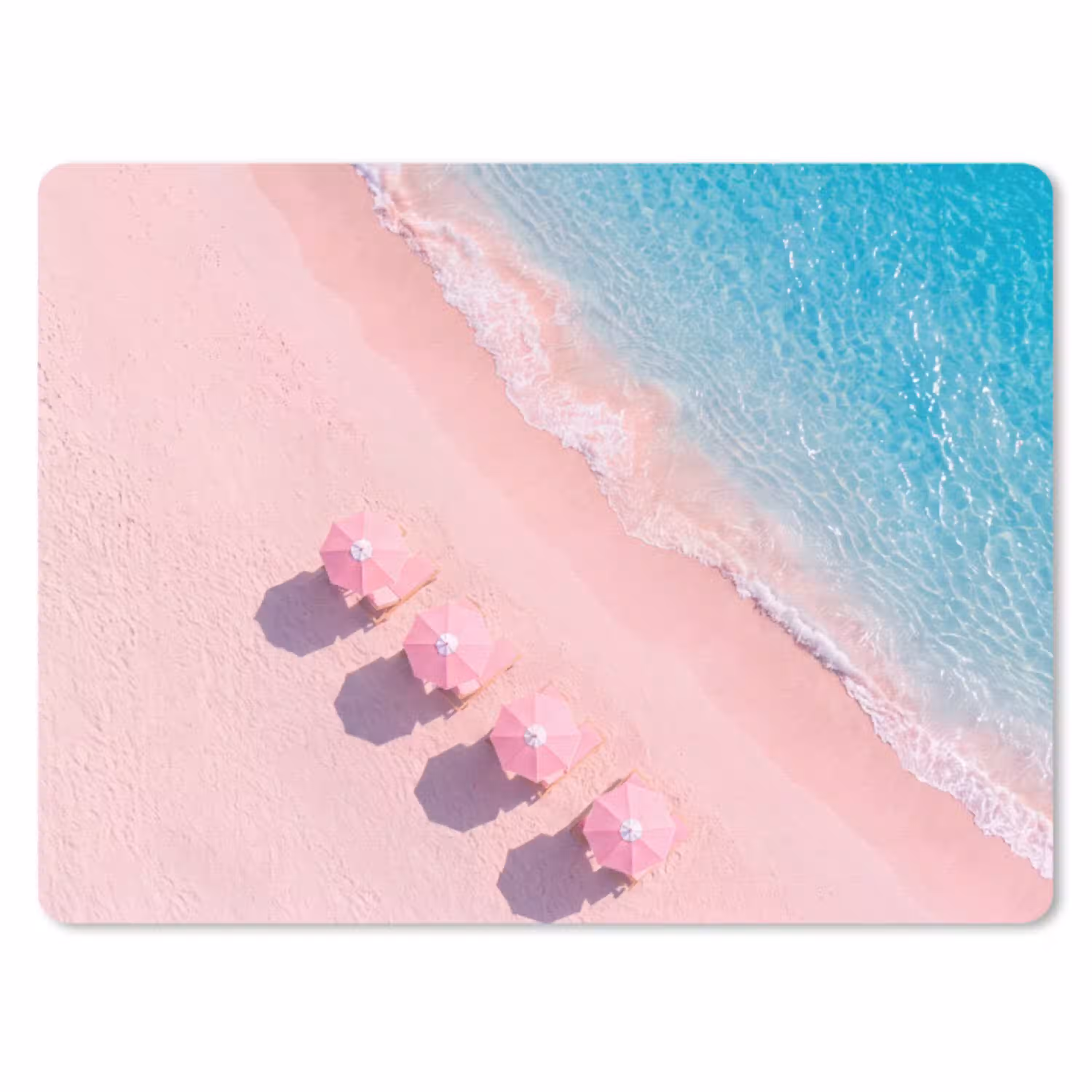 Strand - Roze zand - Zee - Zomer - Natuur muismat rubber klein -3d